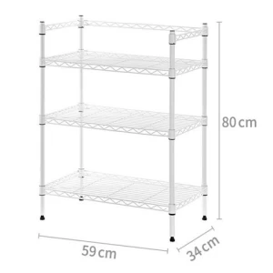 ANQI solid white 3-tier  metal shelf  factory made good quality heavy duty Storage Shelving Unit Metal Organizer Wire Rack