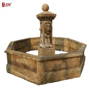 Antique Stone Carved Marble Wall Fountain For Sale