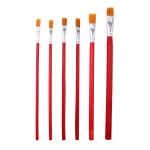 Art Supplies Painting Brushes Artist 6 Pieces Red Wooden Handle Nylon Hair Artists Oil Environment Friendly Artist Brush Set