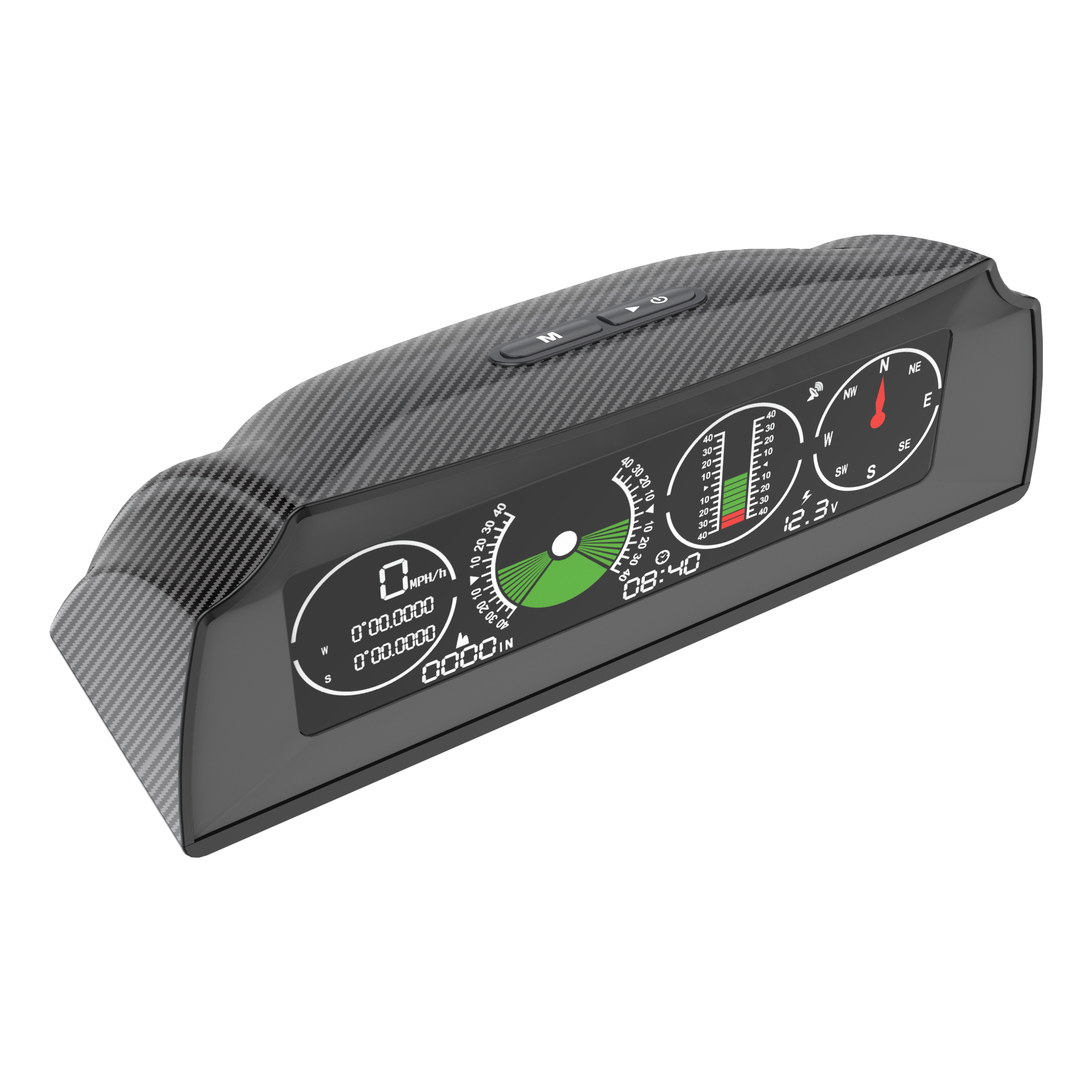 AUTOOL X90 Inclinometer Car HUD Pitch Tilt Angle Protractor Clock Latitude Longitude GPS Speed Auto Slope Meter