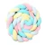 Import Baby Crib Bumper Cute Comfortable Knotted Braided Plush Nursery Protection Safe Bumper Grey &amp; Pink Knot Pillow Cushion Protector from China