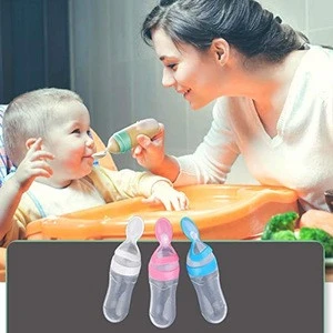 Baby Silicone Squeeze Feeding Bottle with Spoon Food Rice Cereal Feeder Fresh Milk Feeder Feeding Tools