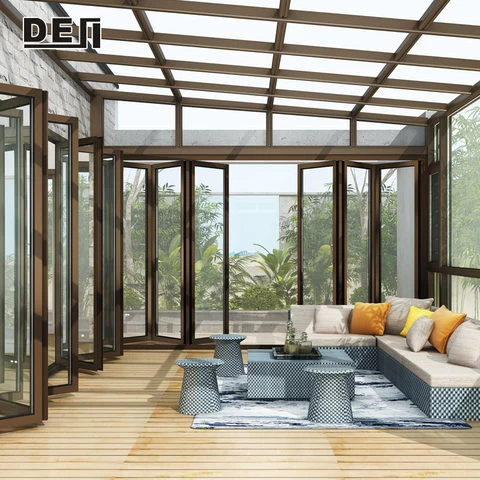 Balcony Patio Aluminum Glass Sun Room Outdoor Winter Garden prefab glass houses