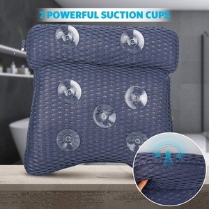 Bath Pillow 4D Air Mesh Luxury Bathtub Pillow with 7 Suction Cups, Support Head, Back, Shoulder and Neck, for All Bathtub