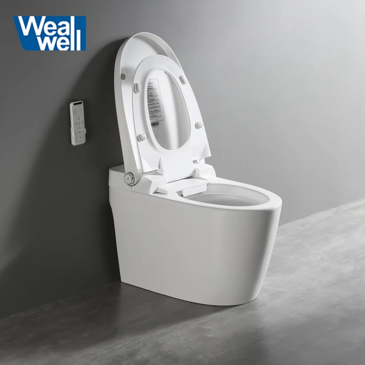 Bathroom One piece smart bidet toilet wc automatic flushing toilet Intelligent hygienic foot sensor toilet