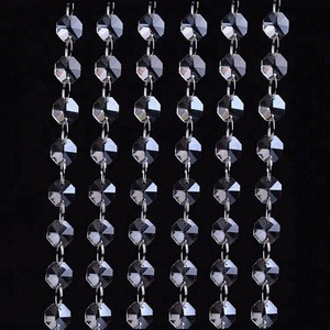 Beads Accessories 14mm Machine Cut Crystal Octagon Chain for Chandelier Crystal Parts