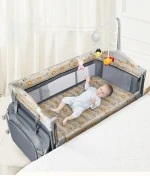 Bedroom Furniture Bed Side Baby Crib, New Baby Wholesale Portable Baby Cot Bed/