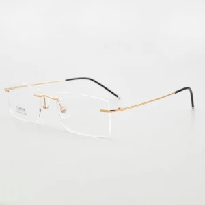 Best selling factory supply super light eyewear mans titanium frames glasses rimless