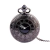Black quartz pocket watch relojes de bolsillo roman number pocket watch