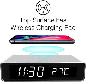 BlitzblueTemperature display Smart Phone Charging Alarm Clock Wireless Charger