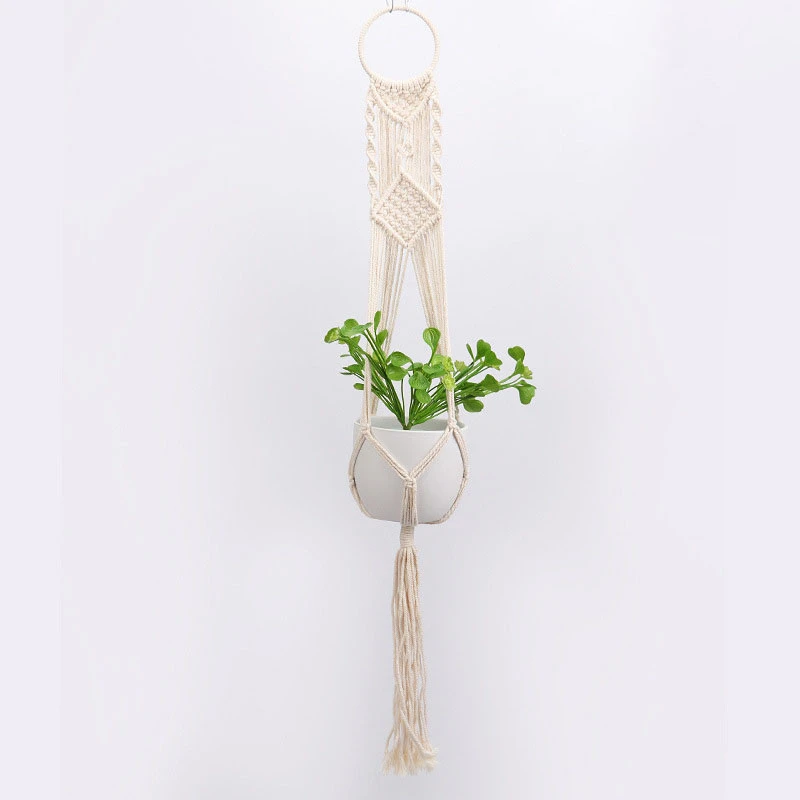 Braid craft decorative nordic boho decor wall art hanging planter woven flowers basket wall hanging