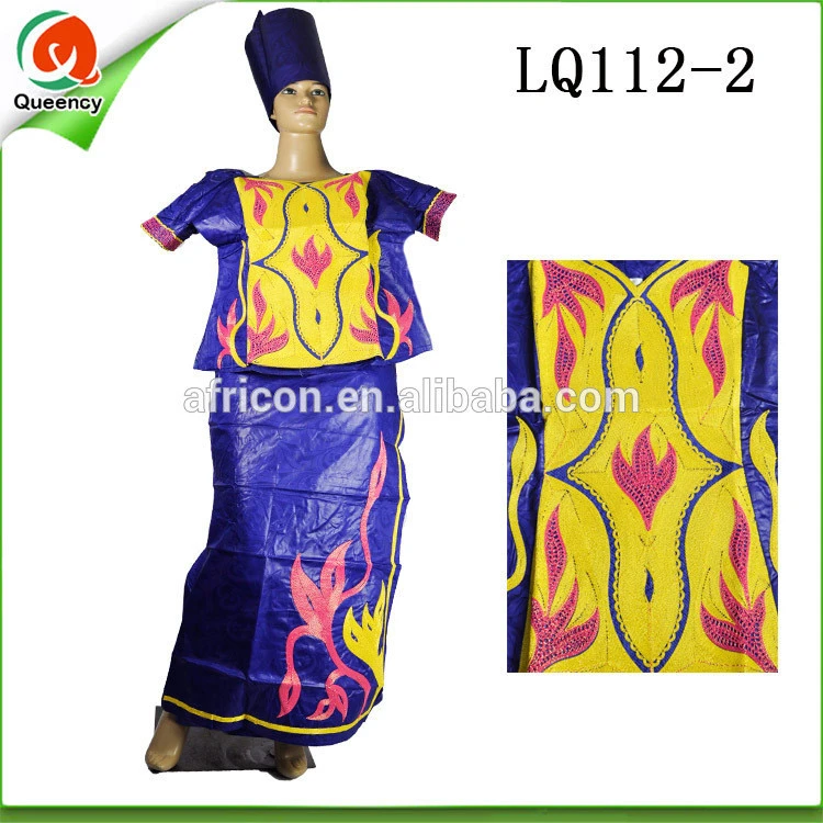 brocade guinea long dress african women bazin clothes LQ112-3