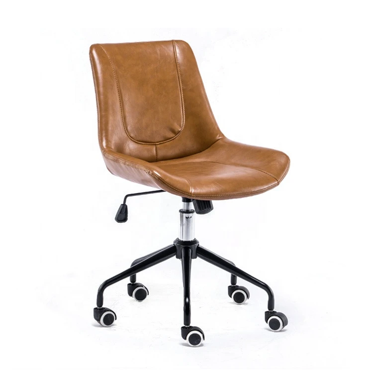 Brown Synthetic PU leather full back swivel office chair with wheels, office furniture, commercial furniture