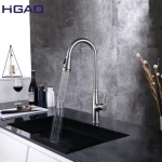 Brushed Nickel Pull out Kitchen Faucet,Single Level Stainless Steel Kitchen Sink Faucets with Pull down Sprayer