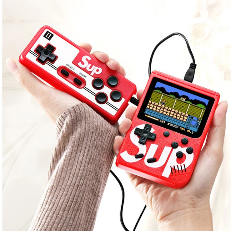 Built-in 400 Games Retro Video Handheld Game Console with Gamepad 2 Players Doubles 3.0 Inch Color LCD Game Player