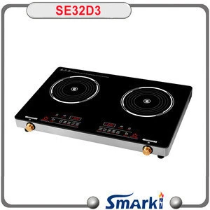 Built in temper glass double induction cooker 2 burner induction hob two coil Induction cooker 3200W SE32D3