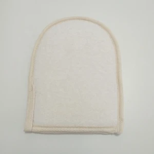 C012 15*20cm Promotional Natural soft cotton hemp exfoliating body shower scrub bath mitt