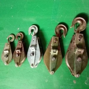 Cable Pulling Pulley Casting Steel Wheel Sheave Hook Type Hoisting Lifting Block For Construction Hoisting Tackle