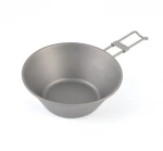 Camping outdoor pure titanium folding  bowl 300ml titanium cup