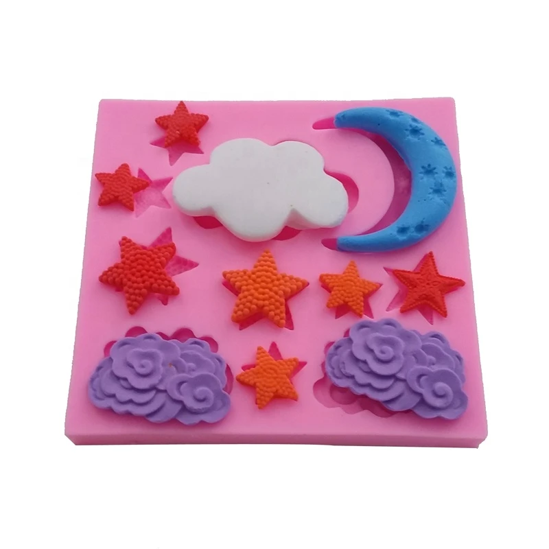 cartoon star cloud Fondant Liquid Silicone Mold /Cake Decoration Tools