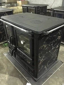 Cast iron wood cook stove with oven