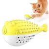 Cat Fish Shape Toothbrush Refillable Catnip Simulation Fish Teeth Cleaning Chew Molar Funny Kitten Pet Cat Dog Chew Toy Toys