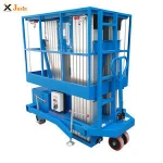 CE ISO TUV 6-14m 200kg approved hydraulic mobile manual double mast light weight aluminum telescopic man lifter with low price
