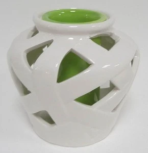 ceramic yellow pot with egg design, gift and decoration