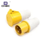 CHBC March Expo New 16a 32a 3 Pin 2P+E Yellow Industrial Plug And Socket