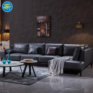 Cheap Living Room Furniture  Genuine Leather Sofa Set