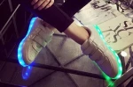 Cheap wholesale childrens 7colours usb charing led light up sport shoes