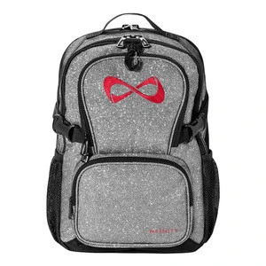 Cheerleading Backpack Gray Sparkle Petite Backpack - Red Logo