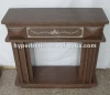 China brown wood vein sandstone marble fireplace