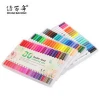 China Factory Directly Sales 80 Assorted Colors Art Markers Dual Twin Tip Water Color Brush Fineliner Pen for Drawing