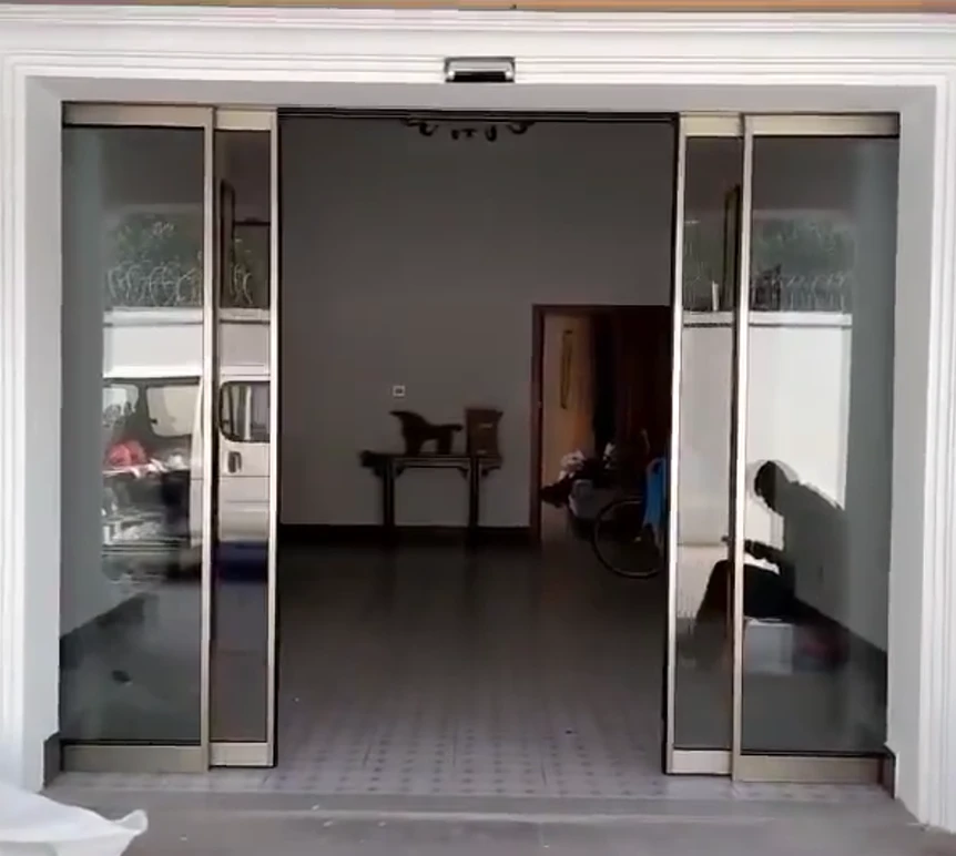 China manufacturer household residential open sensor automatic glass sliding doors