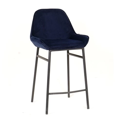 China Supplier High Quality Modern Design Kitchen Metal Frame Velvet Cover Bar Stool High Chair With gold legs