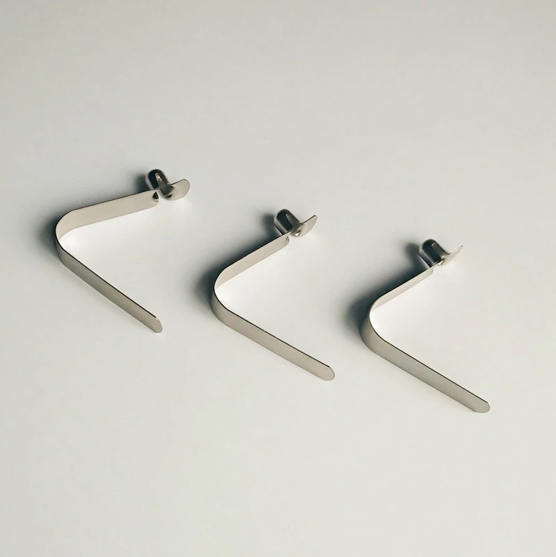 China Supplier OEM High Quality Spring Steel Nickel Plated V Shaped Spring Button Clip