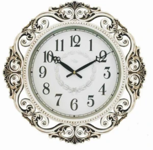 Classic Villa Wall Clock Antique White Grey Plastic Wall Clock Antique Style