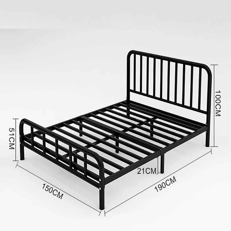 Color Painted Simple design Metal Frame Bed