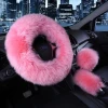 Colorful furry steering wheel cover and fur steering wheel cover set for gril