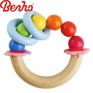 Colorful kids clutching wooden beads toy wholesale