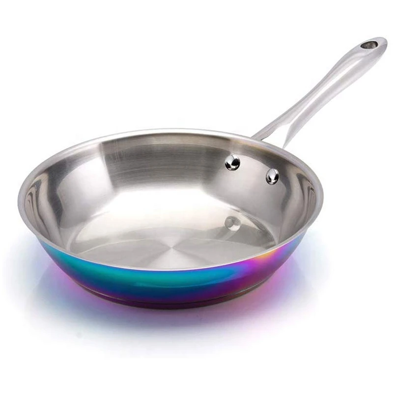 Colorful Painting 5 PCS Dishwasher Safe Stainless Steel Cookware Set,9.5Inch Skillet, 2.2Qt Sauce Pan With Lid,5Qt Dutch Oven