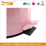 Colorful Powder Coating Bathroom Trash Can Mobile Metal Foot Pedal Waste Bin Dust Bin With Plastic Inner Bucket