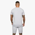 100% Combed Cotton Mens Twinset Slim Fit Crew Neck Quick Dry Shorts T-Shirts Autumn Fundamental Heather Grey Quick Dry Short