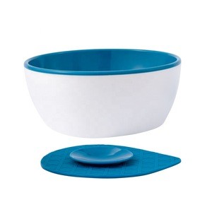 Competitive Price Dinnerware Plastic Snacks Bowl with Silicone Suction Cup Double Walled Baby Cereal Bowl for Kids and Toddlers