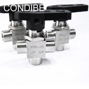 CONDIBE stainless steel internal thread 3 way ball valve