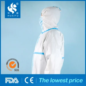 coverall suit with knitted cuff Customized Personal chemical gas coverall cotton material for coverall