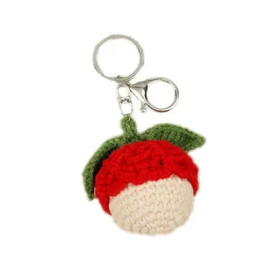 Creative  Crochet Woven Fruit Bag Pendant Handmade Knitted Carrot Strawberry Cherry Key Chains