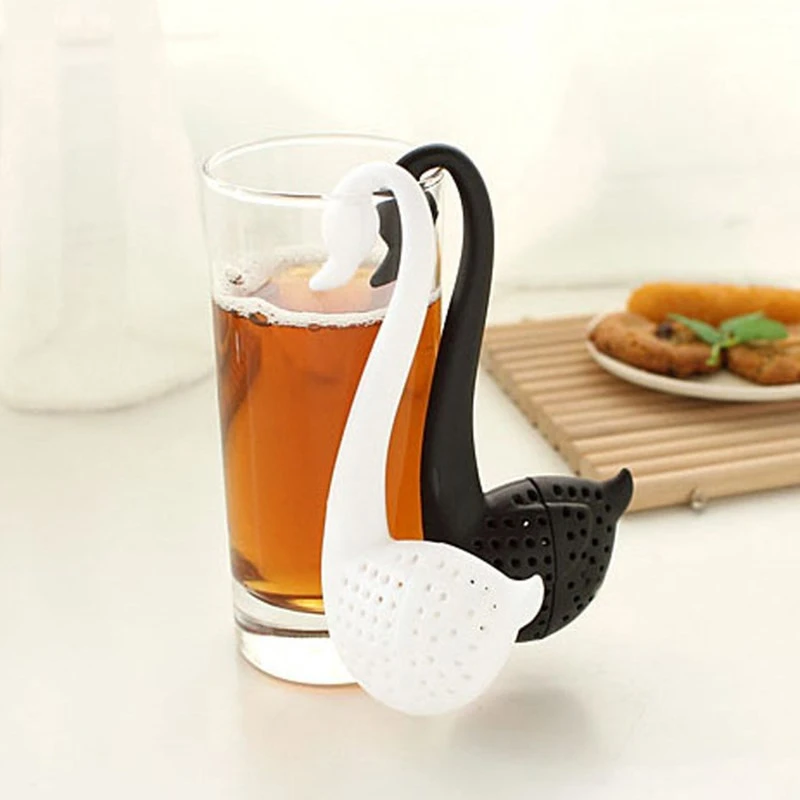 Creative Swan Shaped Non-toxic Silicone  Hooking Tea Infusers