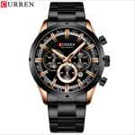 CURREN 8355 Fashion Mens Watches With Stainless Steel  Luxury Brand Sports Chronograph Mens Quartz Watch